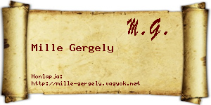 Mille Gergely névjegykártya